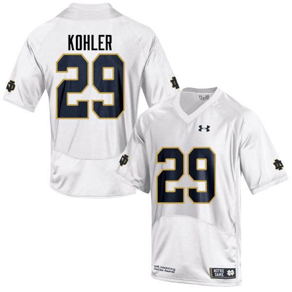 Men's NCAA Notre Dame Fighting Irish #29 Sam Kohler Stitched College Under Armour Authentic White Football Jersey DJ10H50RH